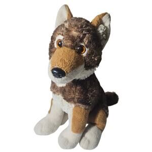 Wolf Plush Wild Republic Golden Brown Sitting Stuffed Animal Toy 13"
